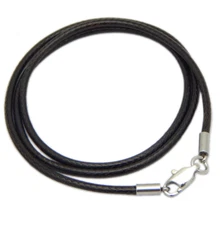 3mm Coffee Rope Leather Cord Chain Necklace Stainless Steel Lobster Clasp 16-30"