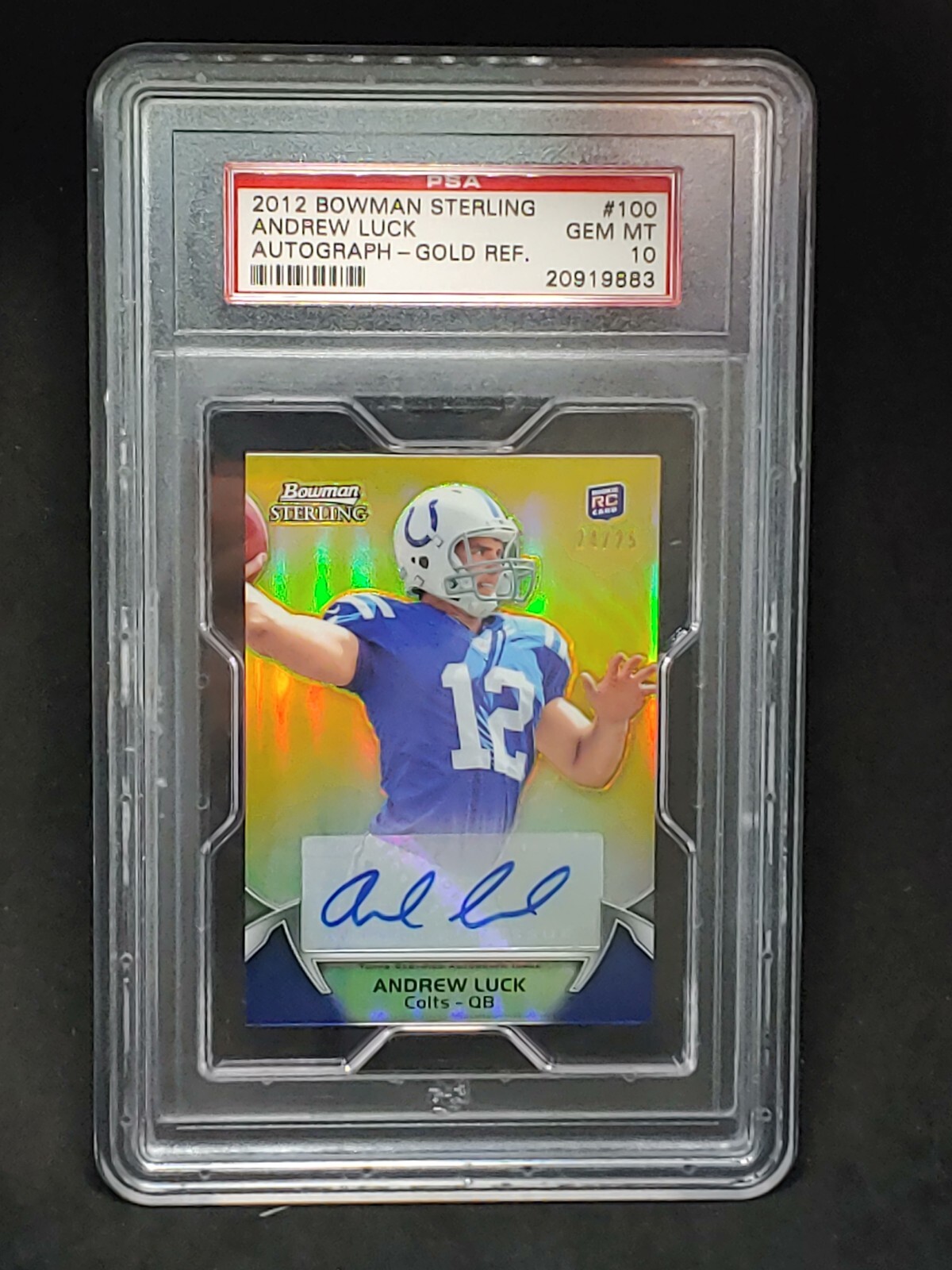 Andrew Luck Bowman Sterling #100 Autograph-Gold Refractor
