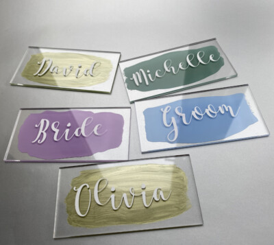 Personalisiert bemalt Acryl Tisch ORTSNAMEN Karte Hochzeit Geburtstag Event Dekor