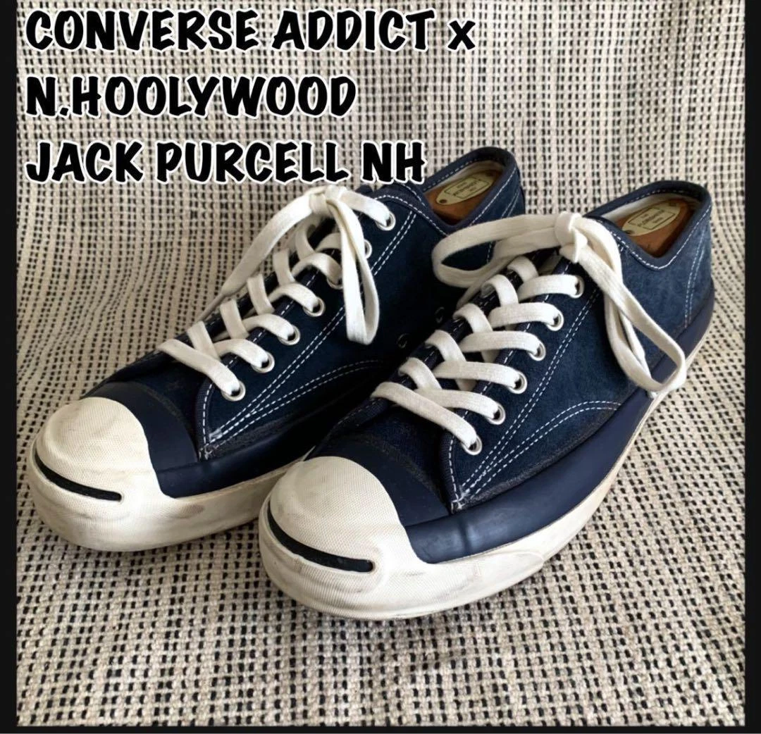 N.HOOLYWOOD x CONVERSE ADDICT JACK PURCELL NH/1CJ295 US8.5 navy suede used