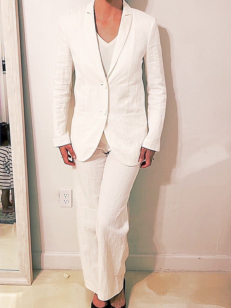 Georgio Armani white women's Pants suit Sizes 2/4 Made In