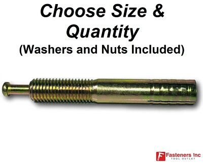 #ad Strike Pin Nail Concrete Expansion Wedge Anchors Yellow Zinc Plated Choose Size $476.60
