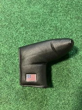 New Pebble Leather USA Blade Golf Putter Cover Black