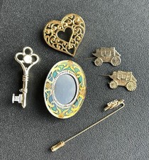 Pretty Vintage Colorful Victorian  Love Pins Brooches lot of 6 Brooch.    G