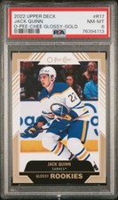 2022-23 Upper Deck O-Pee-Chee Glossy Rookies Gold Jack Quinn #R-17 Sabres PSA 8