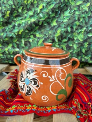 Olla Frijolera De Barro Tonalá Con Tapa Litros
