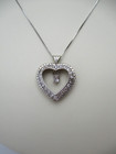 14K White Gold 23 Diamond floating Heart Pendant Necklace 18" — photo 4