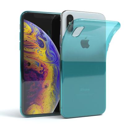 Für Apple iPhone X / XS durchsichtige Schutzhülle Handyhülle Cover TPU Hell Blau