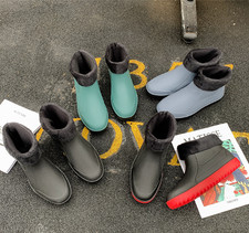Mens Garden Boots Non-Slip Ankle Lightweight Working Boots  Insulated Rain Shoes
