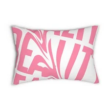 Modern Design Spun Polyester Lumbar Pillow, Trendy Home Decor Contemporary Style