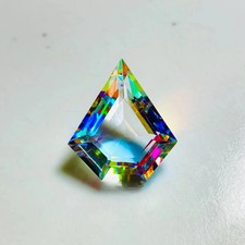 Piedra preciosa suelta topacio místico corte elegante color arco iris natural certificada de 50 quilates