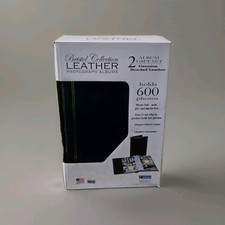 Bristol Leather Photo Album Set 2 Pack 600 Photos 4x6 Slip In Black Large NEW