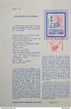 KV)1986 MEXICO, FIRST DAY COVER COMMEMORATING WORLD POST DAY CIRCULATED IN MEXIC