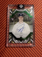 Jackson Jobe 2025 Topps Transcendent Rookie Emerald On Card Auto /5 Tigers