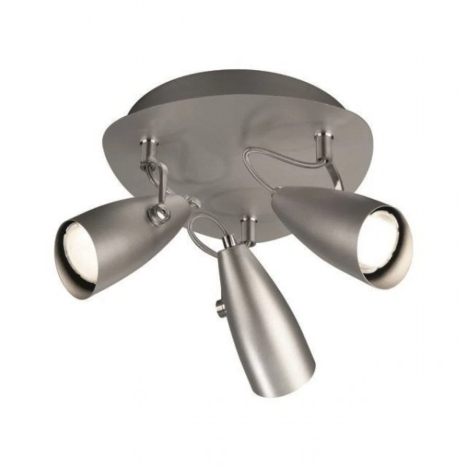 Energiespar Deckenspot 3x 10W GU10 Deckenleuchte Metall Grau Ø22,5cm - Bild 1 von 1