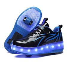 Rechargeable Roller Shoes for Boys Girls Age 6-14 with LED Light-Up Kids Snea...