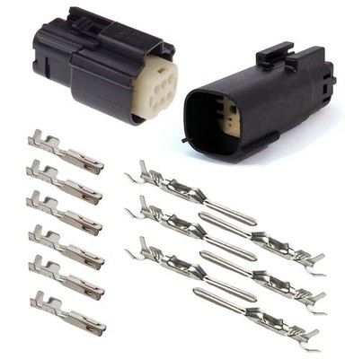 Molex MX150 6 Pin Wire Sealed Connector Set Male & Female w Pins for Harley Jeep