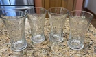 Vintage Coca Cola Glass Libbey Heavy Flared Rim Clear Tumbler 6.25” 16 oz Set 4