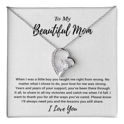 To My Beautiful Mom Necklace Mom Birthday Gift Mother's Day Gift Necklace