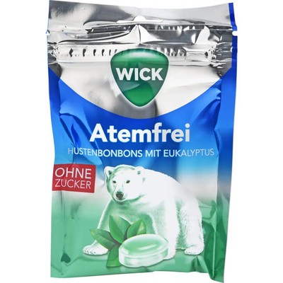 WICK Atemfrei Eukalyptus Bonbons o.Zucker Beutel 72 g PZN 12595300