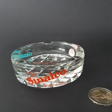 Aschenbecher Glas rund &Oslash; 9,7 cm mit Werbung Sinalco Logo+ Schriftzug 1970er J.