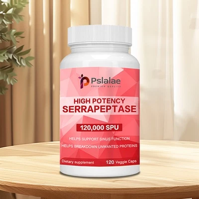 PSLALAE Hochwirksame Serrapeptase 120.000 SPU-Unterstützt Die Gesundheit Der Nebenhöhlen