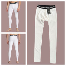 Under Armour ColdGear OG Compression Leggings White Men's Sz M New 60