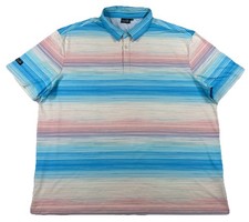 Sunday Swagger Skyline Polo Shirt Blue Pink Striped Golf Men s 3XL