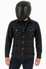 Biker Flanell Motorrad Hemd,Aramid Schutz mit Protektoren,Motorrad Hemd