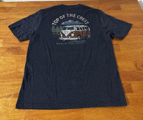 G.H. Bass, Vintage G.H. Bass & Co. mens shirt Heathered Blue Size Medium Vw Bus Graphic