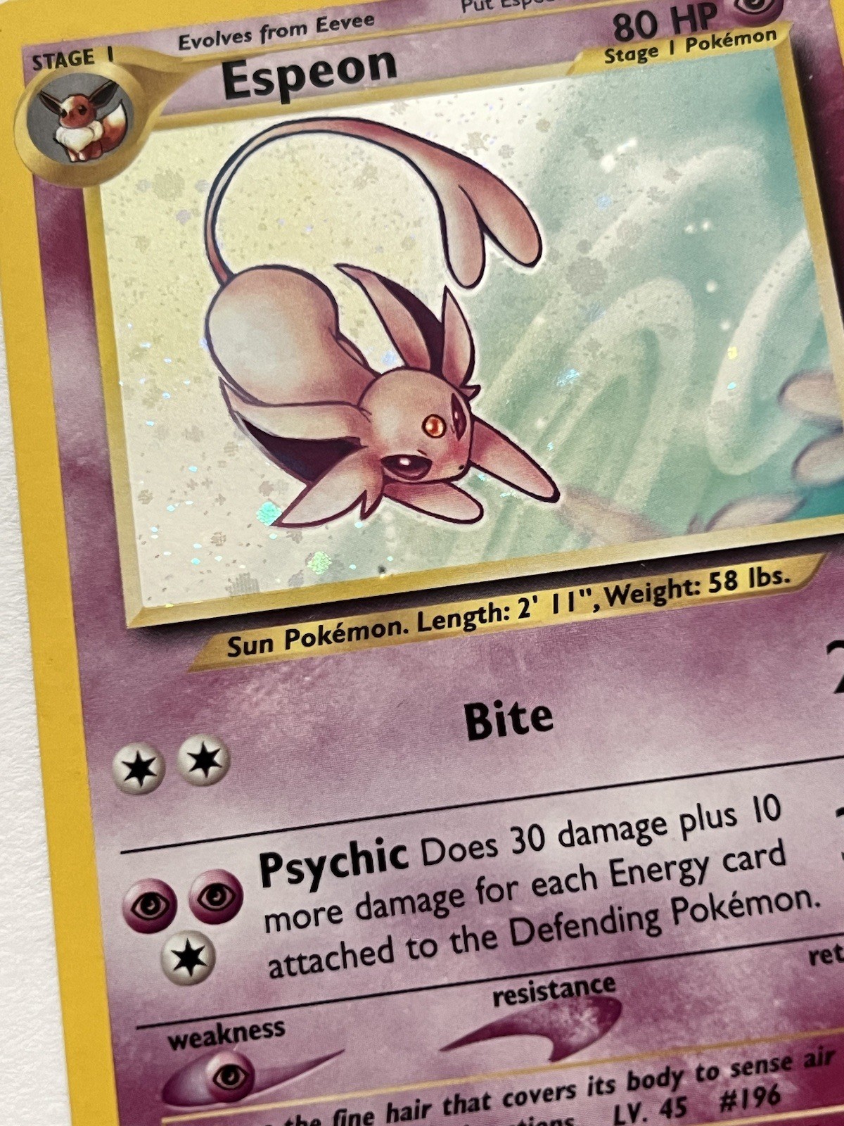 Pokemon TCG Espeon Holo Neo Discovery 1/75 NM/LP Super Clean Card Vintage