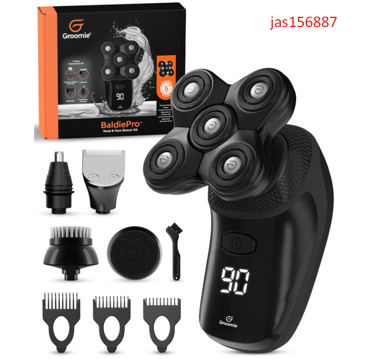 Cordless Bald Head Shavers for Men, BaldiePro Head Grooming Kit - Ergonomic