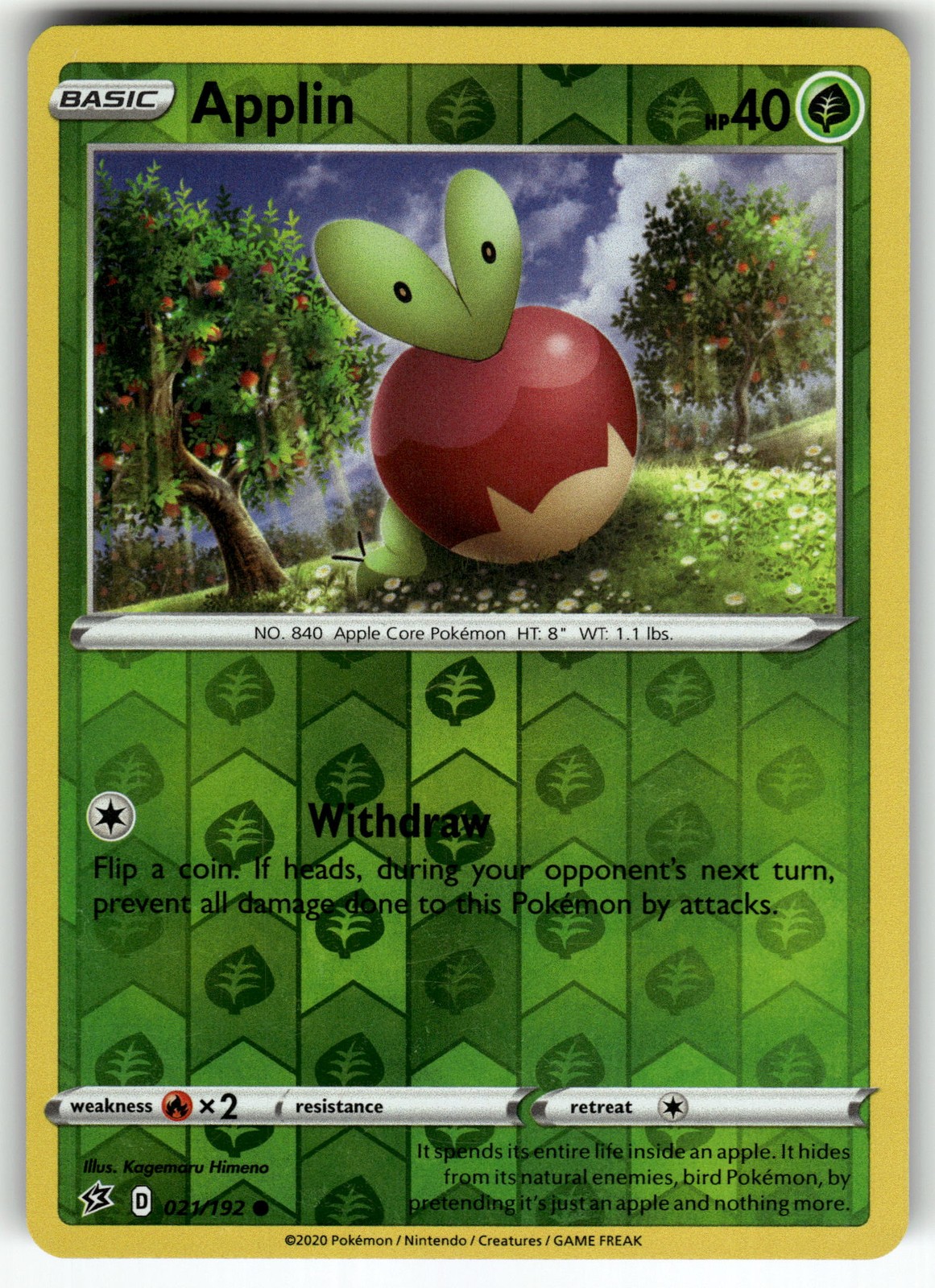 Applin (21) 021/192 SWSH02: Rebel Clash LP Pokemon Card TCG