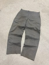 Vintage 1960s Work Pants Green/Grey Cotton blend oil stains
