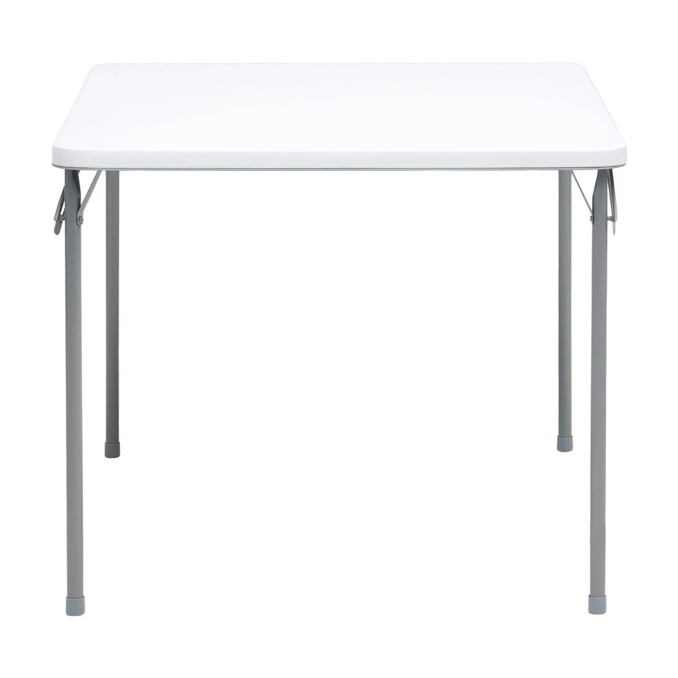 Mesa plegable recta de 34 pulgadas, blanca Foto 2 de 4