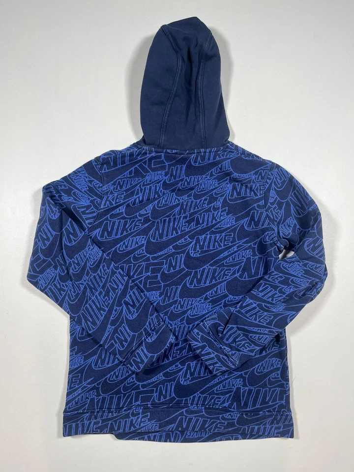 Толстовка с капюшоном молодежная большая синяя с логотипом пуловер карман Fanny Nike - Изображение 2 из 4
