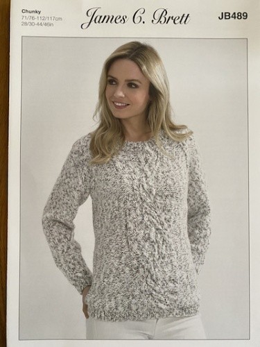 James C Brett JB489 Ladies Sweater Chunky Knitting Pattern