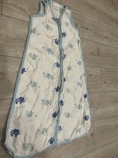 Aden  Anais Muslin Sleep Sack Large 12-18 Months 22-28Lbs. Blue Elephants Light