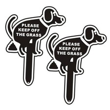 No Dog Poop Signs for Yard, 2 Pack Sturdy Aluminum Double Sided Polite Signs -