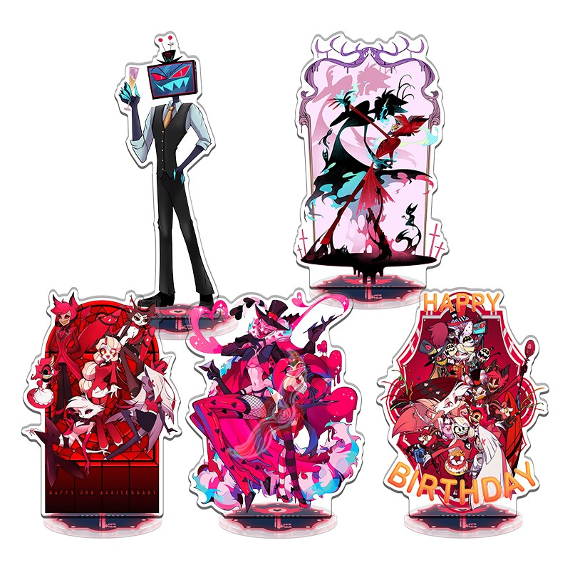Hazbin Hotel VOX ALASTOR HUSK VALENTINO Character Acrylic Stand