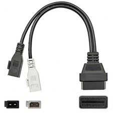 2x2 Pin For Audi Vag To 16 Pin Obd2 Adapter Connector Diagnostic Cable Black