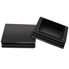 4 Inch Black Plastic Plugs, 4Pcs Tubing End Caps - Square Plugs for Square Tu...