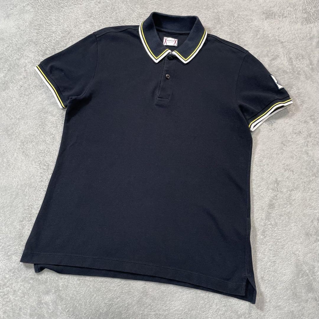 Moncler Gum Blue Short Sleeve Polo Shirt Navy Xs