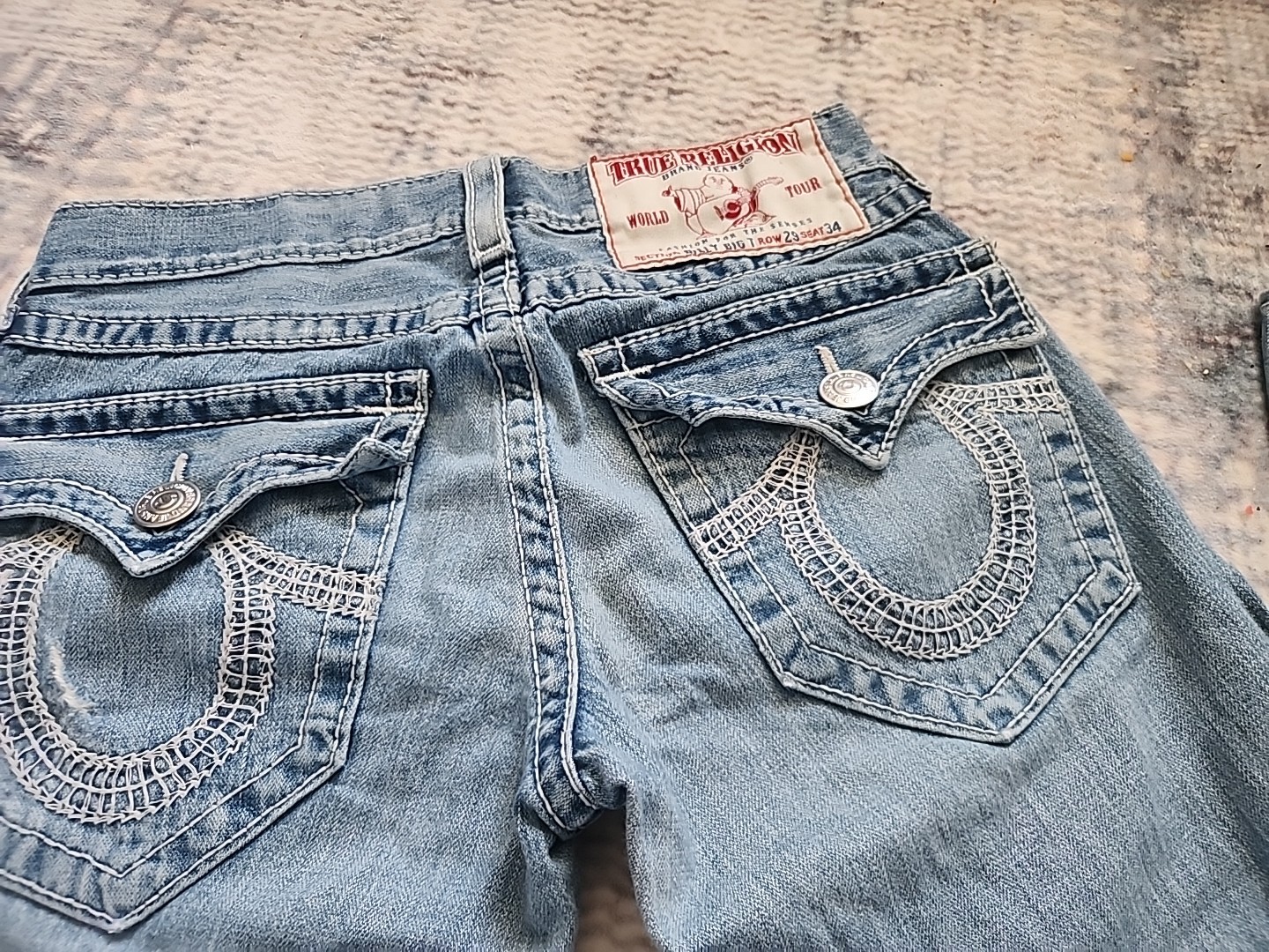 True Religion Billy Big T Bootcut Jeans Size 29×34 Light Wash Men's Pant thumbnail 3