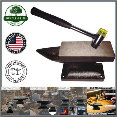 Anvil Set for Jewelry Making with Hammer and Stable Base for Precision Work