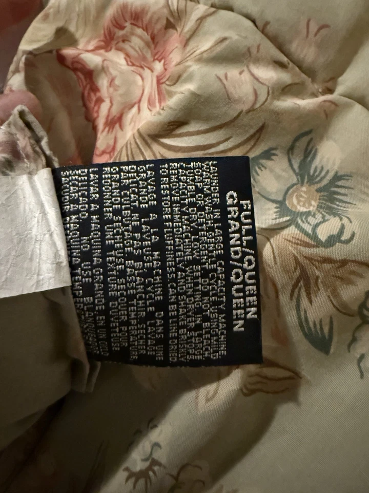 VTG Ralph Lauren Sage Green CHARLOTTE Floral Cottage Roses FULL/QUEEN Comforter - Image 3 of 4