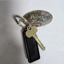 Vintage PALMER HOUSE Motel Brass Room Key Fob & BEST Key – Room 303 (Florida)
