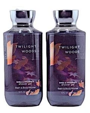2 Bath & Body Works TWILIGHT WOODS Shea, Vit E Shower Gel Body Wash 10 oz