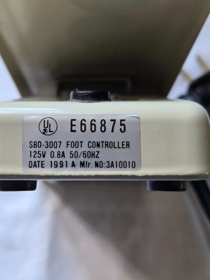 Cable de alimentación de control de pedal para BABY LOCK y muchos otros Foto 3 de 4