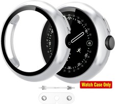 2 Pack Case for Google Pixel Watch 4 41mm with Tempered Glass Screen Protector